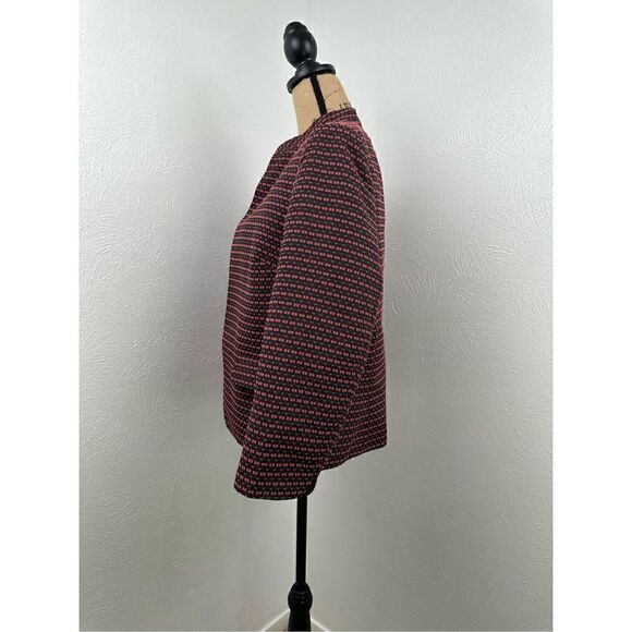 Anne Klein Women’s Mandarine Collar Jacket Black/Cinnamon Size 16 - Picture 2 of 12